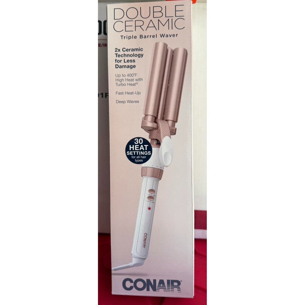 Conair Double Ceramic Triple Barrel Waver Instant Heat to 400 w/30 Heat Settings